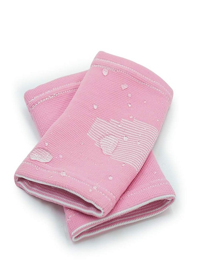 Luwint Kids Knit Elbow Brace Support Compression Arm Protection Sleeves for Volleyball Weightlifting Tennis Tendonitis, 1 Pair (Pink, Medium) - Image 4