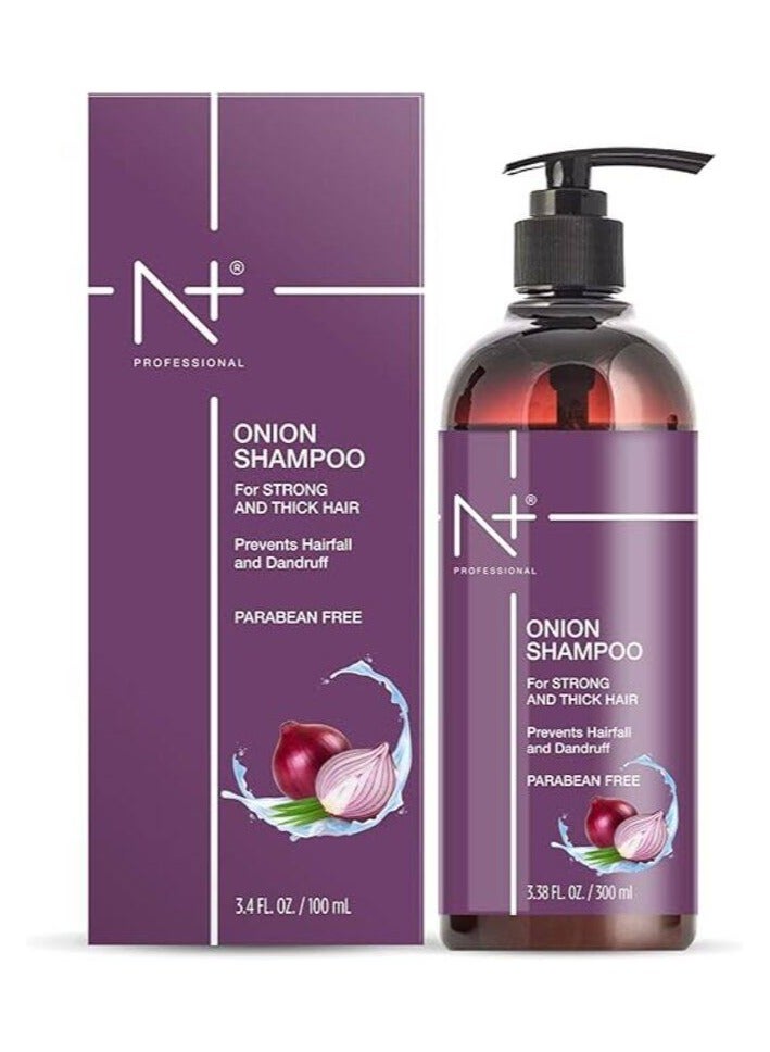 N+ Professional Strengthening, Anti-Dandruff & Anti-Hair Fall Shampoo with Onion Extract - parabens free 300 ml