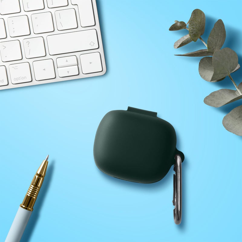 kwmobile غطاء سيليكون kwmobile متوافق مع JBL Live Pro 2 TWS - غطاء لاصق مع مشبك - أخضر داكن - Image 4