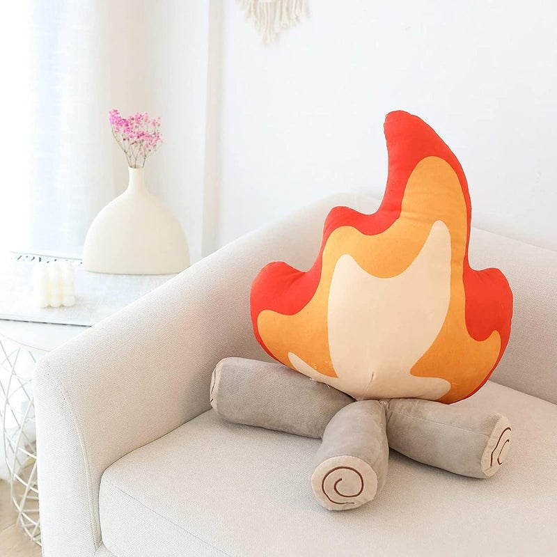 EASELR WeightedPlush Funny Campfire Plush Toys Soft Simulation Bonfire Stuffed Plushies Doll Fake Fire Firewood Plush Pillow for Outdoor Camping Room Decor Kids Pleasantly Surprised Gifts - Image 2