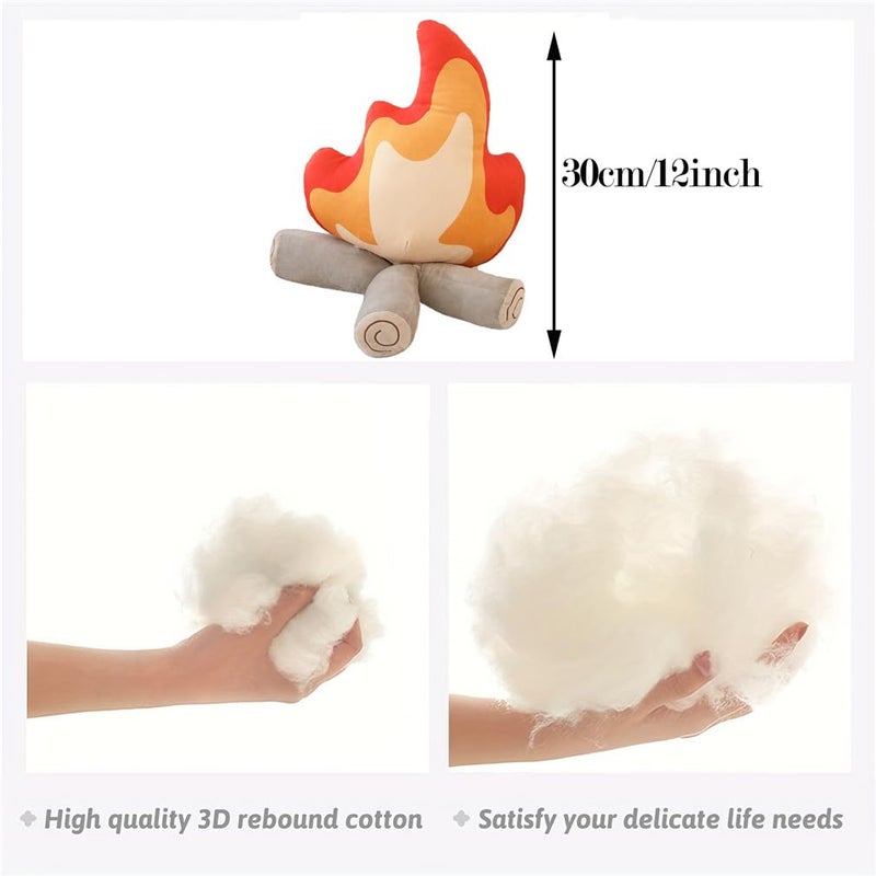 EASELR WeightedPlush Funny Campfire Plush Toys Soft Simulation Bonfire Stuffed Plushies Doll Fake Fire Firewood Plush Pillow for Outdoor Camping Room Decor Kids Pleasantly Surprised Gifts - Image 3