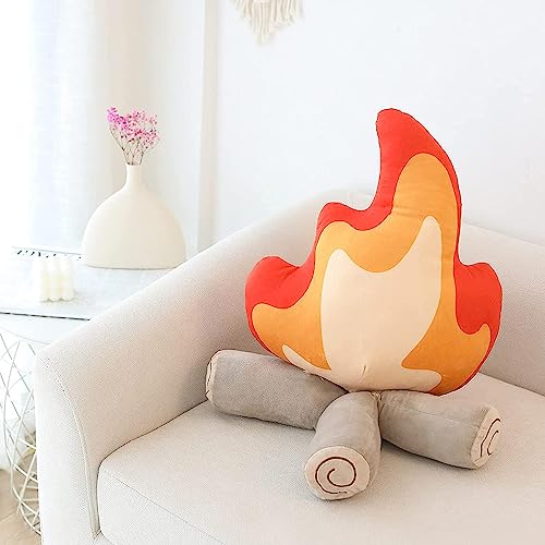EASELR WeightedPlush Funny Campfire Plush Toys Soft Simulation Bonfire Stuffed Plushies Doll Fake Fire Firewood Plush Pillow for Outdoor Camping Room Decor Kids Pleasantly Surprised Gifts - Image 1
