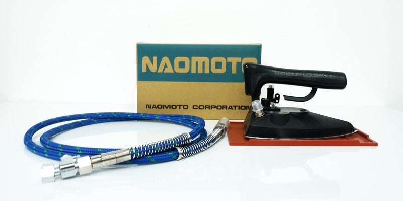 Naomoto Japan HSP 520 All Steam Iron 2.0m Steam Teflon Hose With Inner Tube and junction Set Drain Condition on Hose made in Japan - Image 1