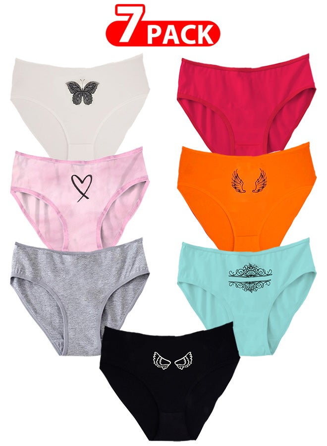 MARGOUN 7 Pack Women's Small Size Underwear Women's Cotton Bikini Brief Underwear Comfortable Brief Breathable Panty/Small (hip 37.5''-38.5'') - Image 1