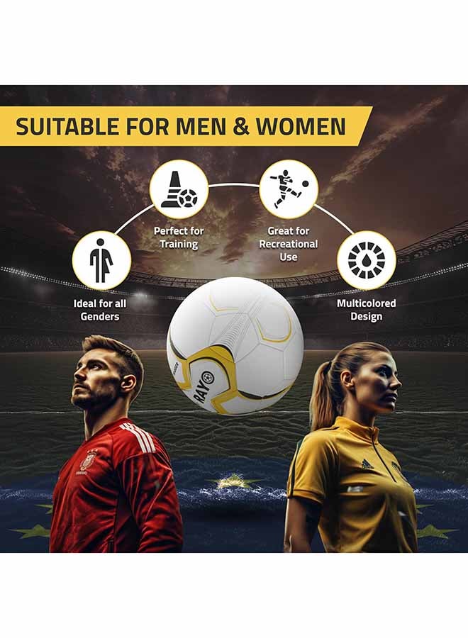 رايو كرة قدم رايو تريجر مقاس 5 من PVC – مخيطة آليًا، متعددة الألوان، خفيفة بسمك 1.2 مم، للتدريب والترفيه - Image 3