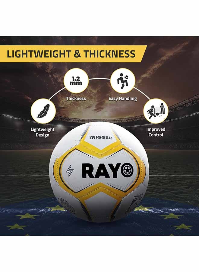 رايو كرة قدم رايو تريجر مقاس 5 من PVC – مخيطة آليًا، متعددة الألوان، خفيفة بسمك 1.2 مم، للتدريب والترفيه - Image 2