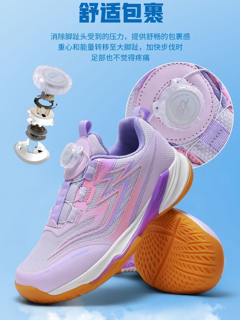 Professional Children''s Badminton Shoes with Rotary Knobs for Girls, Students, Teenagers, Lightweight Non-Slip Shock-Absorbing Sports Shoes - Image 2