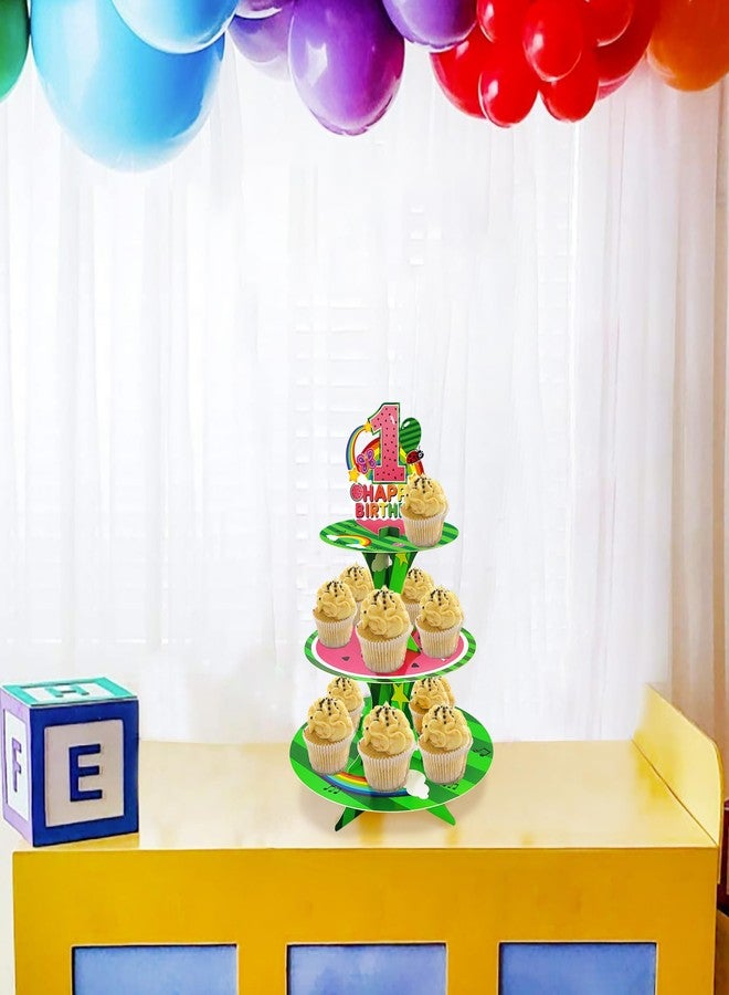 CHENRINDECO Cartoon Melon Cupcake Stand 1st First Cartoon Melon Birthday Cake Stands for Kids Birthday Decorations Boys Baby Shower Party Supplies - Image 5