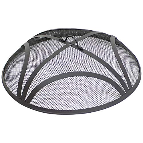 Sunnydaze Sunnydaze Black Reinforced Steel Mesh Fire Pit Spark Screen with Ring Handle  22Inch Diameter 