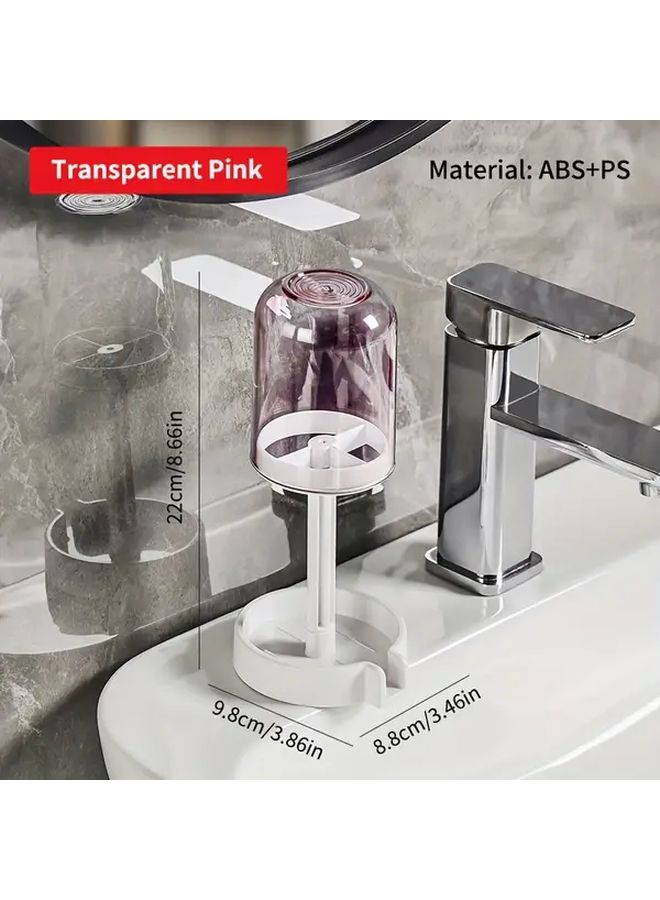 Transparent Blue Plastic Toothbrush And Toothpaste Holder Set With Drainage Floor Mount - Image 5