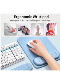 Wrist Support Mousepad with Keyboard Rest Pad, Large Memory Foam Ergonomic Mouse Pad with Non-Slip PU Base for Computer Laptop Gaming Office & Home Typing Pain Relief (Sky Blue) - pzsku/Z7B6BF893A8D6BEB01EF4Z/45/_/1711112924/0622b741-6f0e-42fa-a943-a582f820e27a