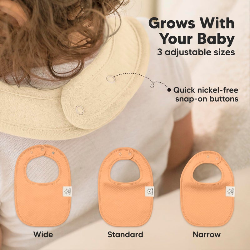 KeaBabies 8-Pack Organic Baby Bibs for Girls, Boys - Quilted Cotton Cloth Baby Drool Bibs for Drooling and Teething Toddler, Newborn, Infant, Soft & Super Absorbent (Driftwood) - Image 5
