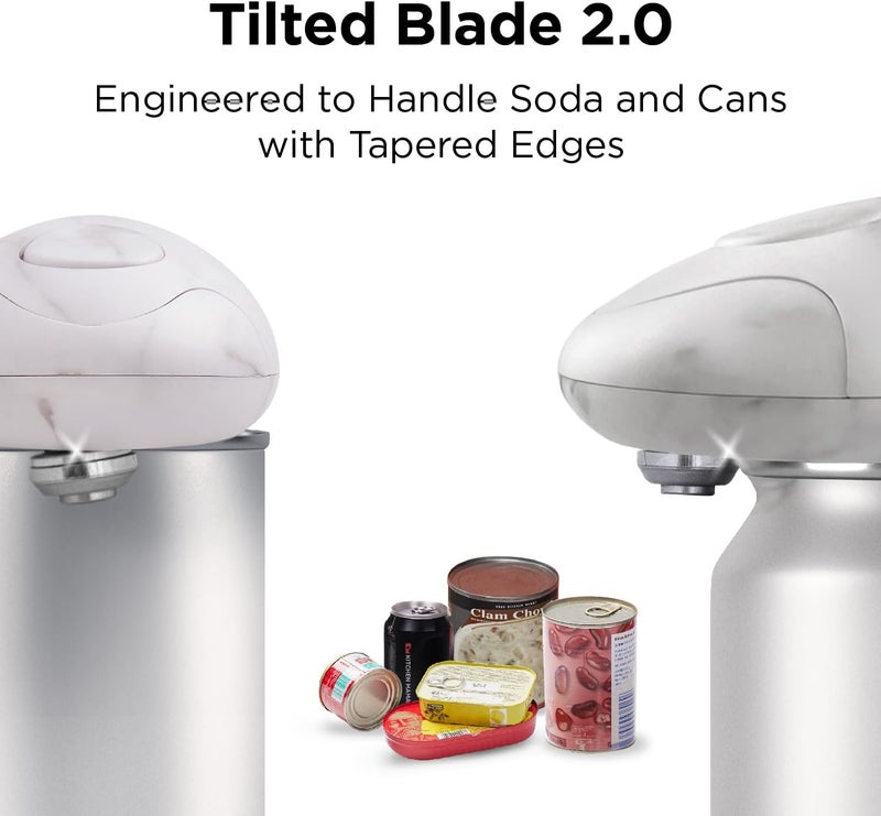 Kitchen Mama Auto 2.0 Electric Can Opener: Blade Opens Almost Any Can Pop or Soda Can - Automatic, Hands Free, Safe, Smooth Edge, Lid Remover, Battery Operated, Cordless, YES YOU CAN (Marble White) - Image 2