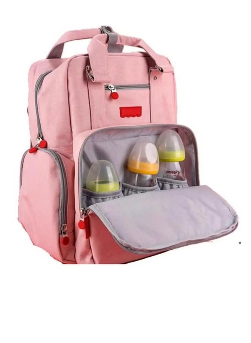 Fisher-Price Multi-Functional Infant Backpack – Durable, Stain-Resistant & Multi-Layer Baby Bag (Pink) - Image 1