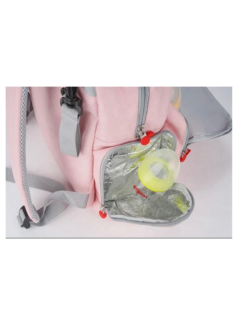 Fisher-Price Multi-Functional Infant Backpack – Durable, Stain-Resistant & Multi-Layer Baby Bag (Pink) - Image 3