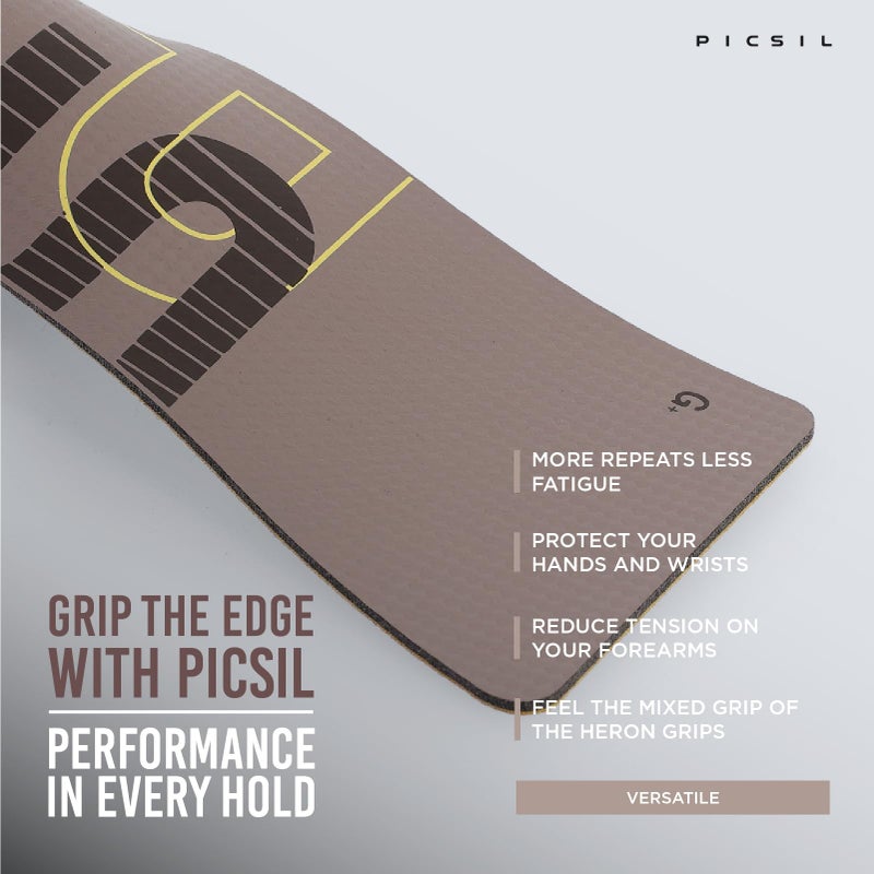PICSIL Falcon Grips + Wrist Pads + Bag, Carbon Fibre Material, Use with Magnesium, Grip on All Surfaces and Bar Types, Designed for All Athletes, Taupe G - Image 3