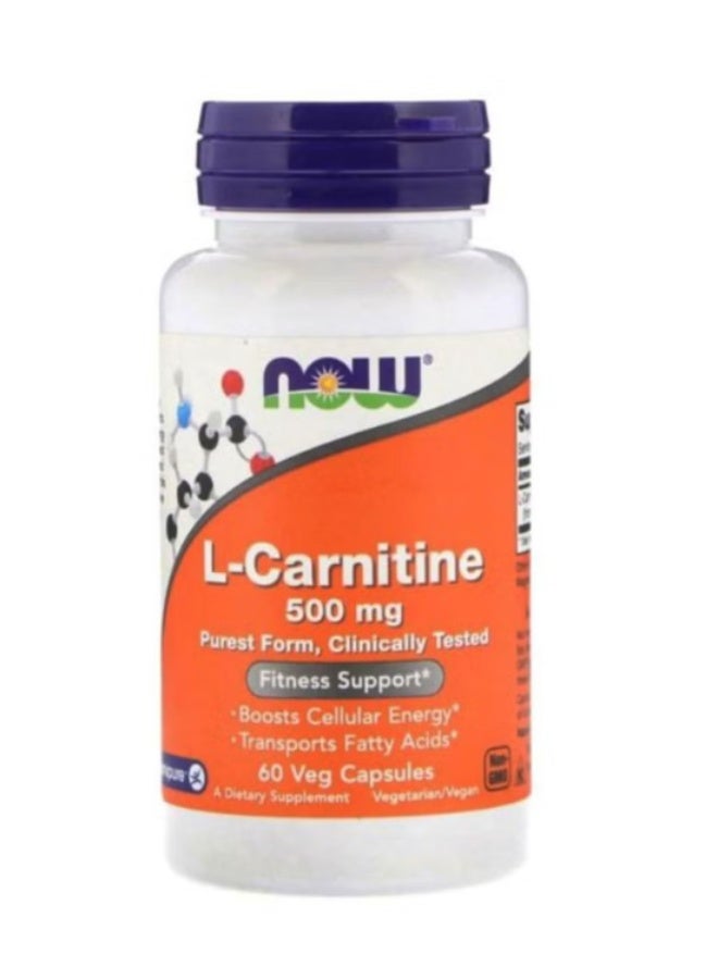L-Carnitine Fitness Support 500mg - 60 Veg Capsules
