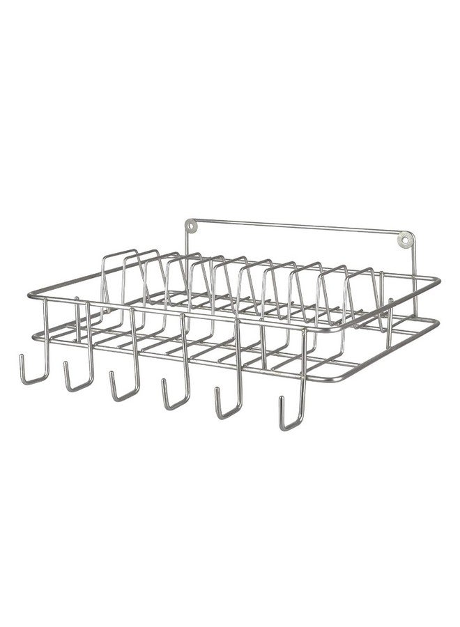 Cri8Hub Multipurpose Wall Hanging Stainless Steel Big Mug,Cup & Saucer Holder, Plate Organizer Space Kitchen Saving Rack Utensil Kitchen Rack (Stainless Steel), Hanging Shelves, Standard - Image 3