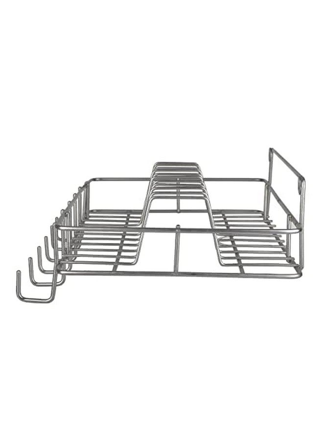 Cri8Hub Multipurpose Wall Hanging Stainless Steel Big Mug,Cup & Saucer Holder, Plate Organizer Space Kitchen Saving Rack Utensil Kitchen Rack (Stainless Steel), Hanging Shelves, Standard - Image 2