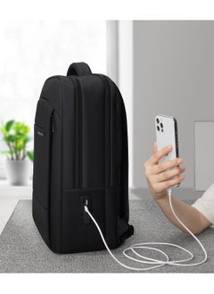 T I G O 16 inch Waterproof Unisex Travel Backpack with USB Charging Port | Anti-Theft, Anti-Scratch Laptop Bag for Men, Women & Kids | Fits 16” Laptop Lightweight, Durable, Business & School Use Space Grey  - Image 4