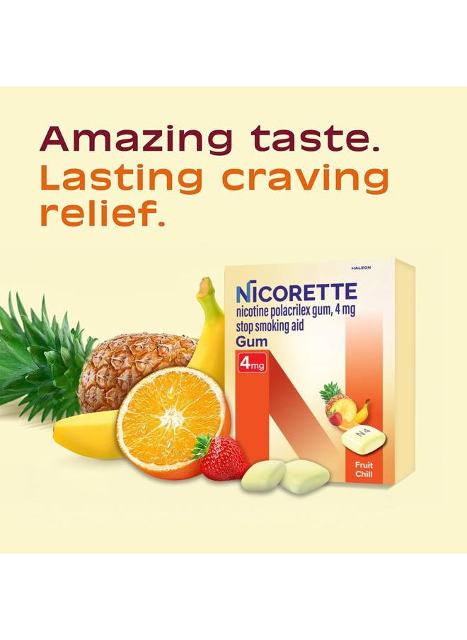 nicorette 4mg Nicotine Gum to Help Quit Smoking - Fruit Chill Flavored Stop Smoking Aid, 160 Count  - Image 4