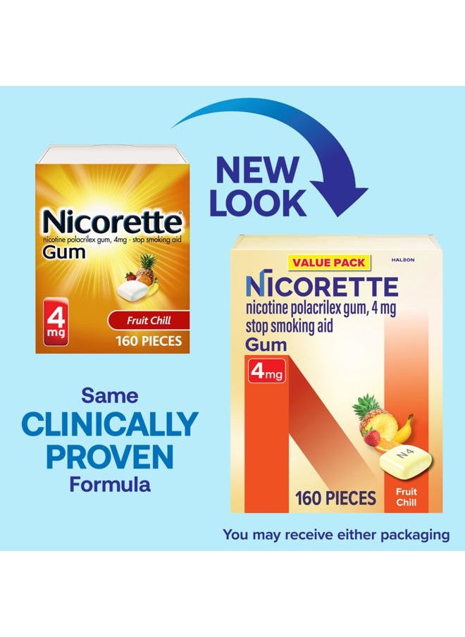 nicorette 4mg Nicotine Gum to Help Quit Smoking - Fruit Chill Flavored Stop Smoking Aid, 160 Count  - Image 3