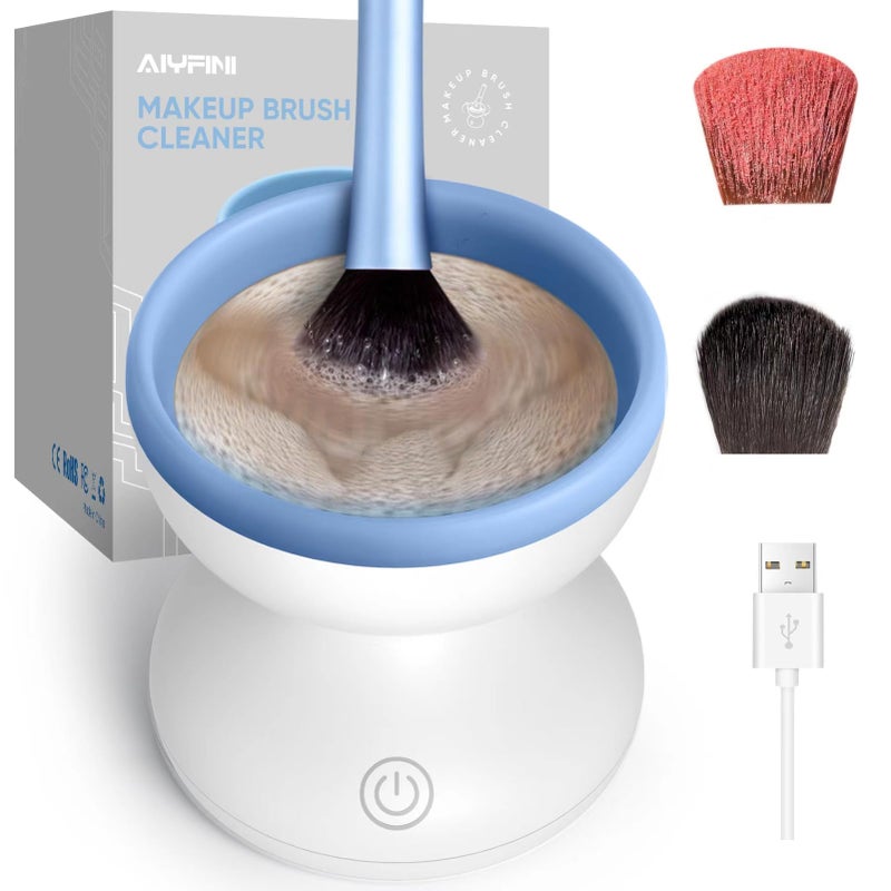 Alyfini Makeup Brush Cleaner Machine - Electric Make up Brushes Cleaner Cleanser Professional Tool for Kabuki Foundation Liquid Powder Face Makeup Self Tanner Brush,Gifts for Women Stocking Stuffers - Image 1