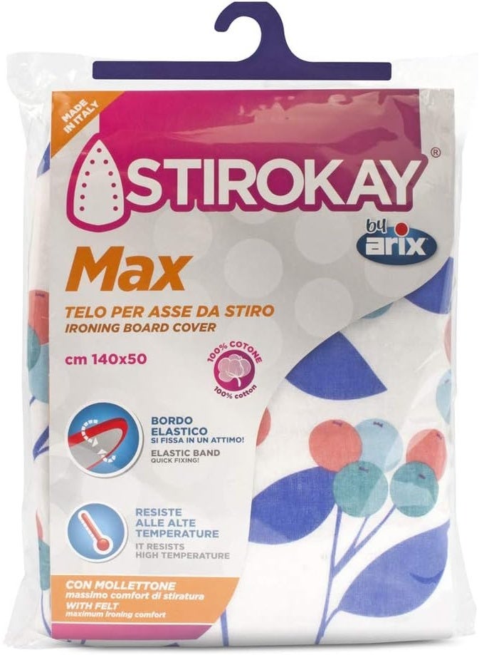 arix Stirokay Max 100% Cotton Ironing Board Cover Assorted Designs 140 X 50 Cm - Image 2