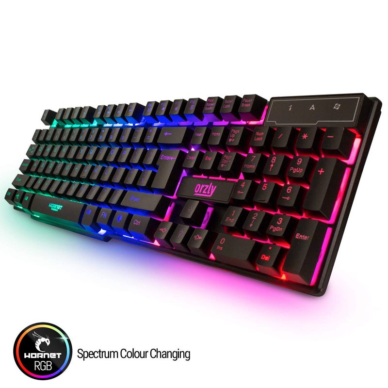 Orzly Gaming Keyboard and Mouse and Mouse pad and Gaming Headset, Wired LED RGB Backlight Bundle for PC Gamers and Xbox and PS4 Users - 4 in 1 Edition Hornet RX-250 - Image 3