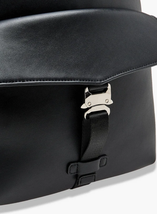 DUCHINI Solid Backpack with Adjustable Shoulder Straps - 31x17x43 cm