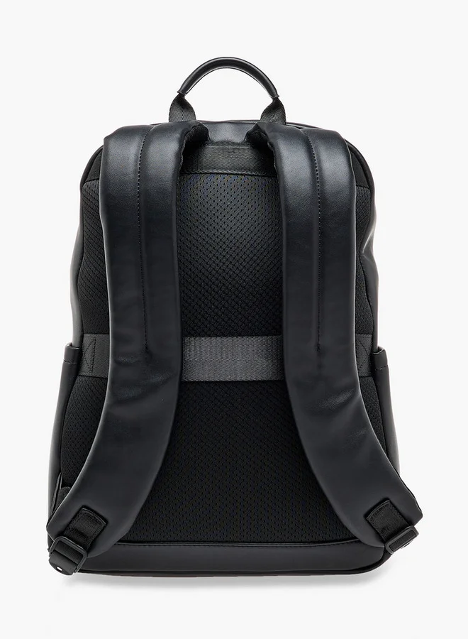 DUCHINI Solid Backpack with Adjustable Shoulder Straps - 31x17x43 cm