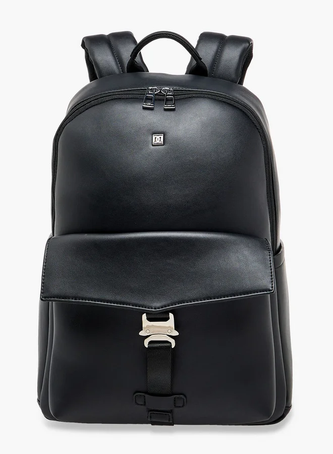 Solid Backpack with Adjustable Shoulder Straps - 31x17x43 cm