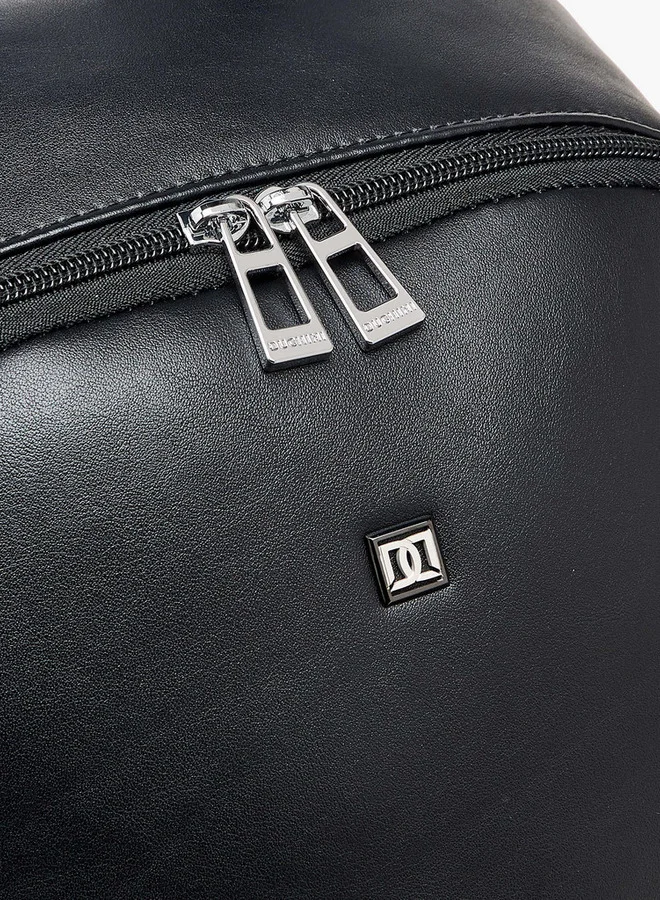 DUCHINI Solid Backpack with Adjustable Shoulder Straps - 31x17x43 cm