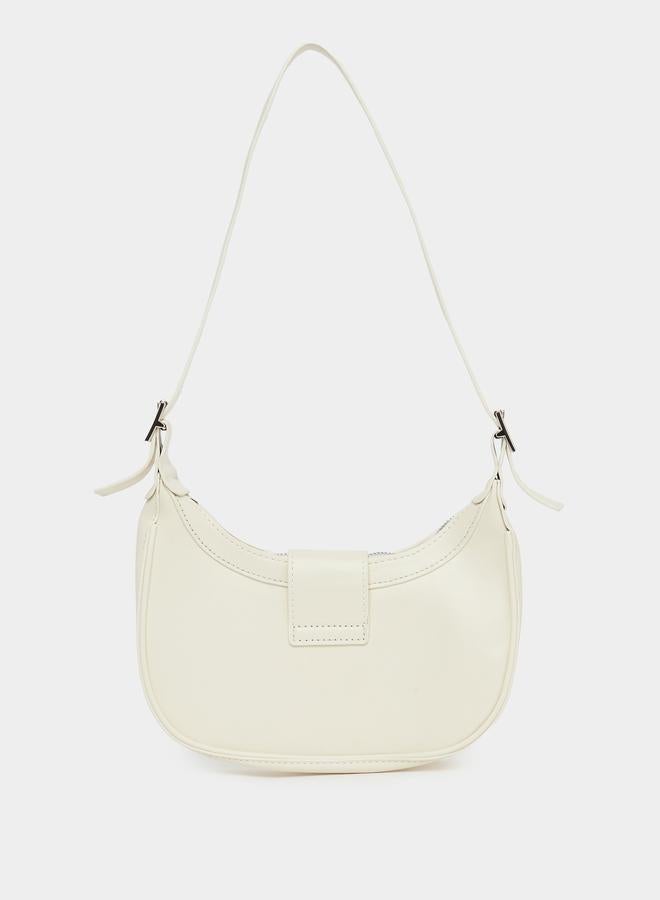 Styli Triangle Metal Shoulder Bag with Zip Closure - Image 3