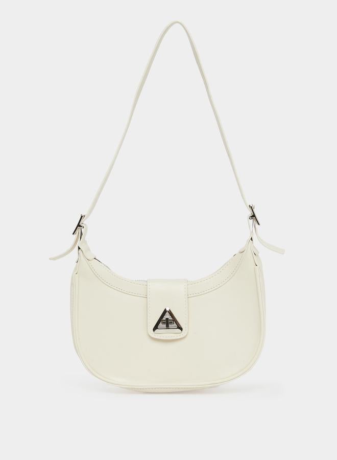 Styli Triangle Metal Shoulder Bag with Zip Closure - Image 1