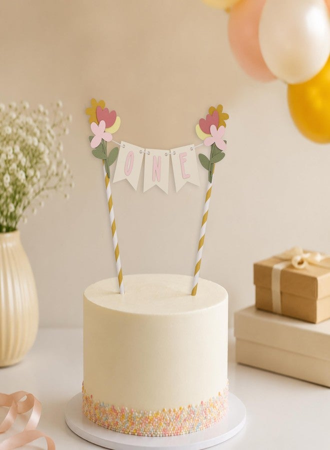 HIKLO Wildflower 1st Birthday Cake Topper - Flower First Birthday Cake Decorations, Wildflower Party Decorations for Girl, Floral Party Supplies, Garden Theme Cake Smash Photo Props - Image 4