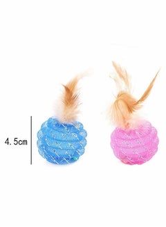 Y&D Interactive Cat Toys Rotate Ball with Colorful Light Feather, Brightly Colored Bells, Health Sport Toy for Your Cat, Safe Kitten, Pack of 4  - Image 5