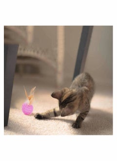 Y&D Interactive Cat Toys Rotate Ball with Colorful Light Feather, Brightly Colored Bells, Health Sport Toy for Your Cat, Safe Kitten, Pack of 4  - Image 2