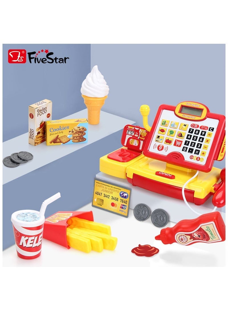 Five Star Interactive Cashier Toy Shopping Set – Supermarket Pretend Play Register for Kids with Scanner, Conveyor, and Accessories - Image 4