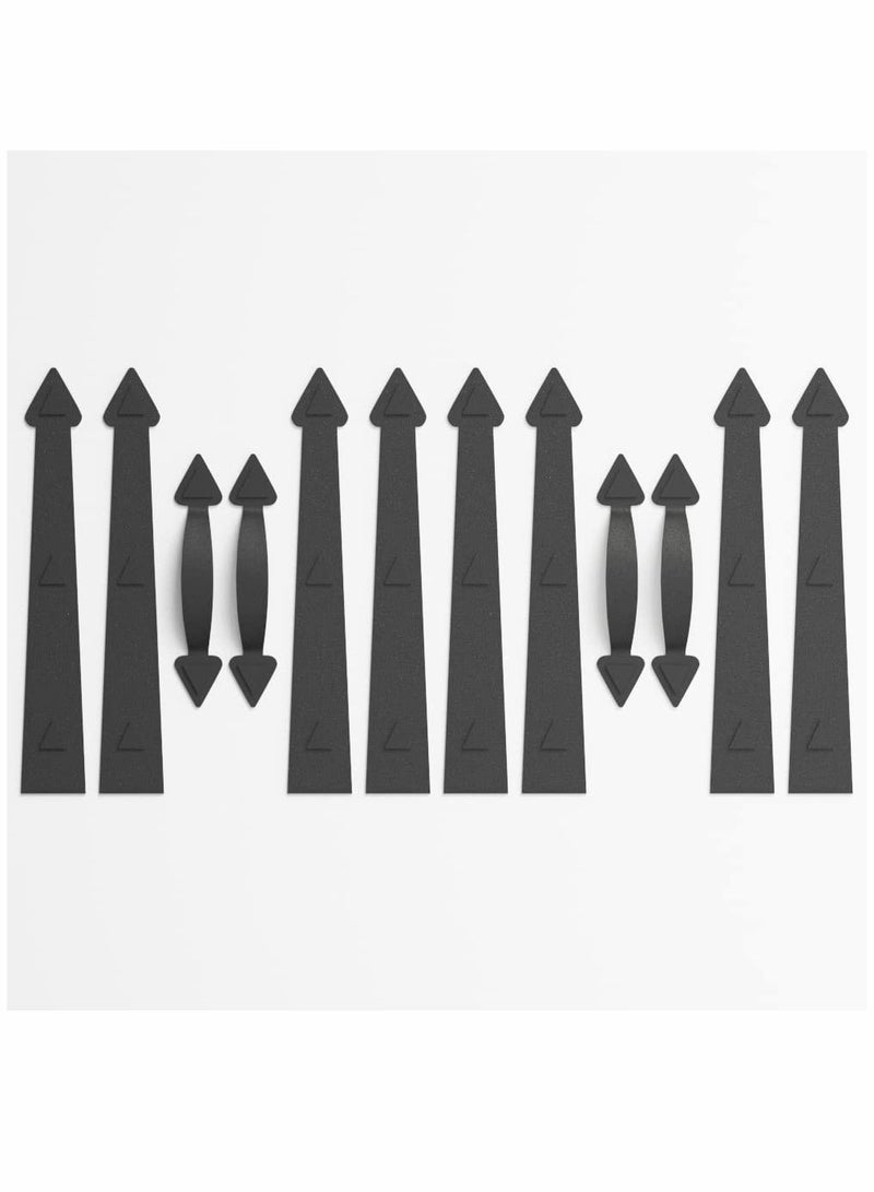 Y&D Garage Door Magnetic Decorative Hardware Kit, 8 Hinges 4 Handles Carriage Accents for 2 Car Garage, Strong Magnets, Color Black - Image 1