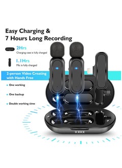 KASTWAVE Wireless Lavalier Microphone for iPhone iPad with Charging Case 7H Clip on Lapel Microphone Wireless for Video Recording Vlogging, YouTube, Interview, 3 Mode Denoise  - Image 2