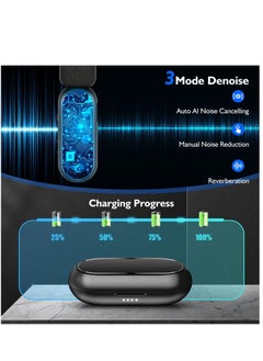 KASTWAVE Wireless Lavalier Microphone for iPhone iPad with Charging Case 7H Clip on Lapel Microphone Wireless for Video Recording Vlogging, YouTube, Interview, 3 Mode Denoise  - Image 4