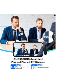 KASTWAVE Wireless Lavalier Microphone for iPhone iPad with Charging Case 7H Clip on Lapel Microphone Wireless for Video Recording Vlogging, YouTube, Interview, 3 Mode Denoise  - Image 5