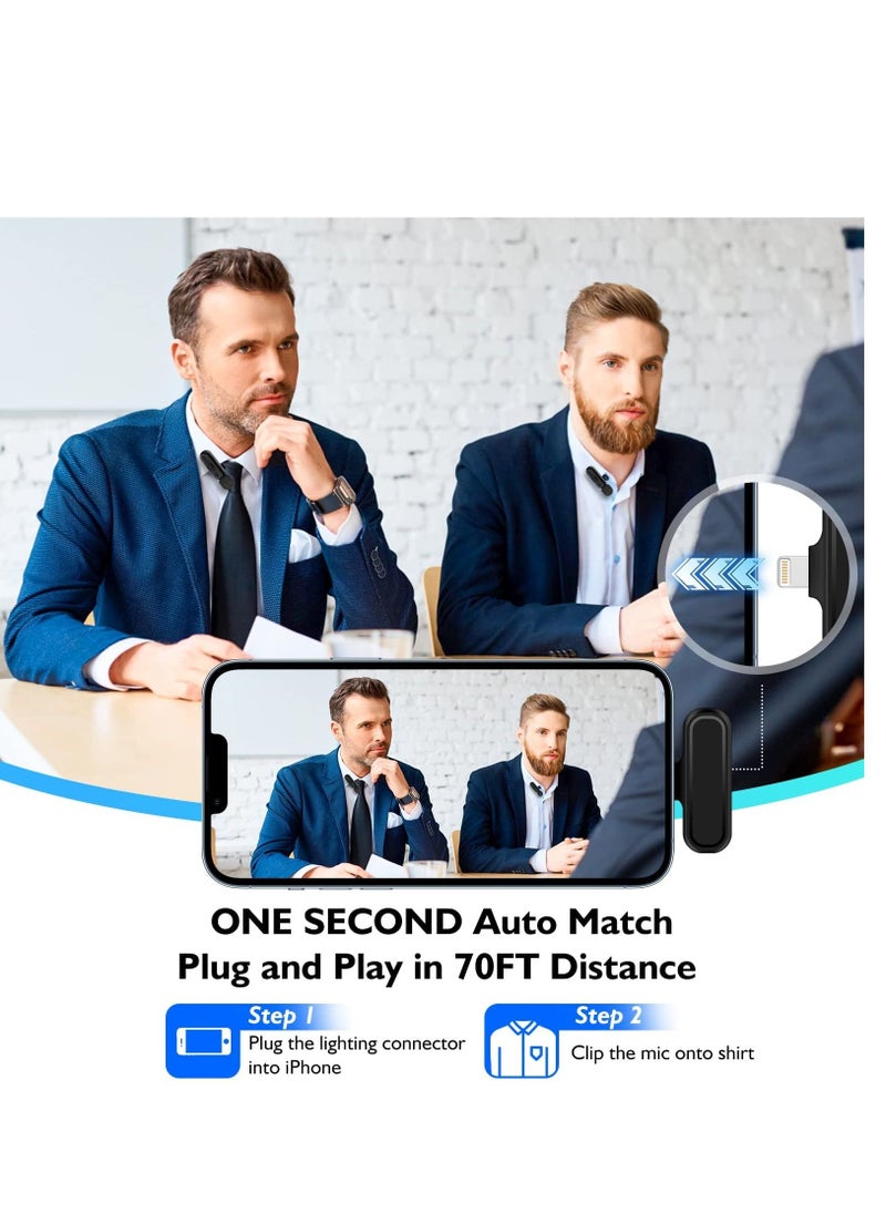 KASTWAVE - Wireless Lavalier Microphone for iPhone iPad with Charging Case 7H Clip on Lapel Microphone Wireless for Video Recording Vlogging, YouTube, Interview, 3 Mode Denoise - Image 1