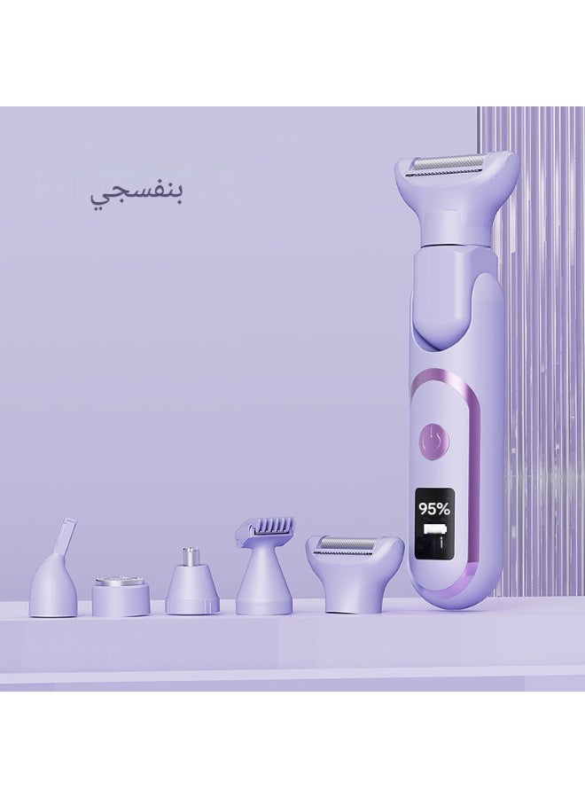 شاشة رقمية متعددة الوظائف، ماكينة حلاقة نسائية، جهاز إزالة الشعر، جهاز حلاقة كهربائي تحت الإبط، آلة قص الحواجب الخاصة - Image 1