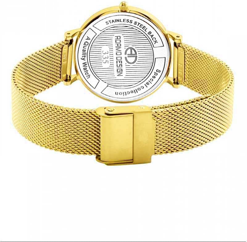 Adamo Analog Gold Dial Women's Stainless Steel Watch-335Yym04 - Image 4