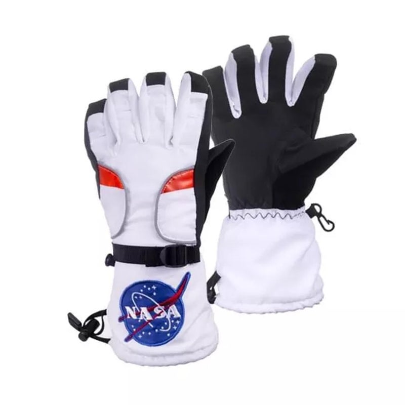 Aeromax Astronaut Gloves, size Medium, White, with NASA patches, (ASG-Med) - Image 1