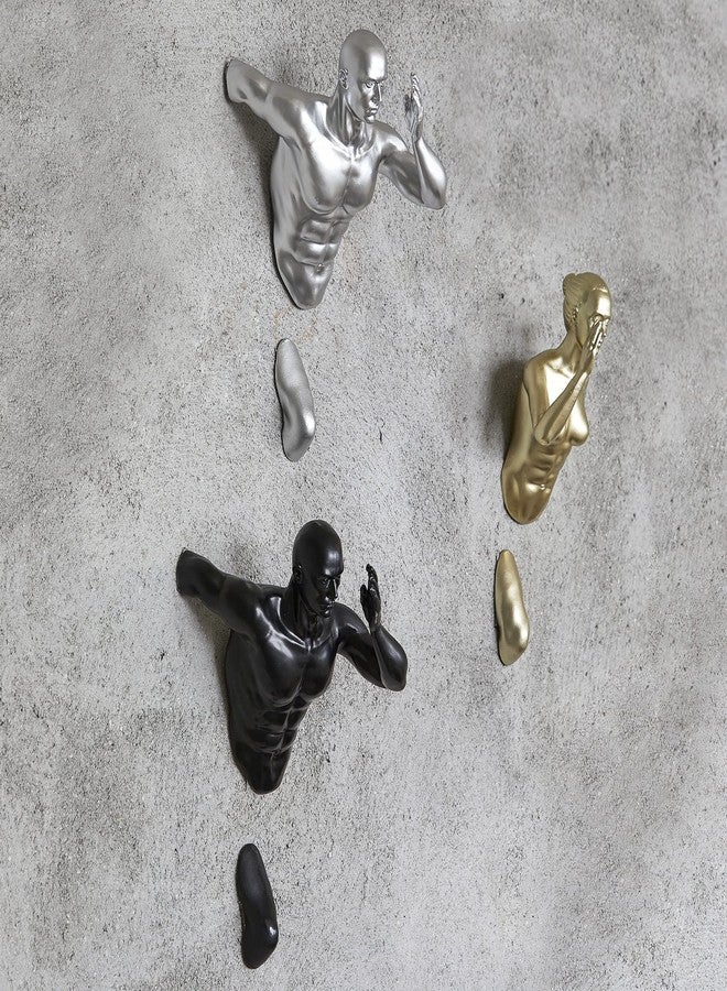 Gute Wall Runners, Athlete Statues - Set of 3 - Tall Running Men & Woman Sculpture - Climbing Wall Art Decor Sculpture - Runners, Track & Marathon Gift - Wall Office & Home Decoration Gift, Sport Figurines - Image 1