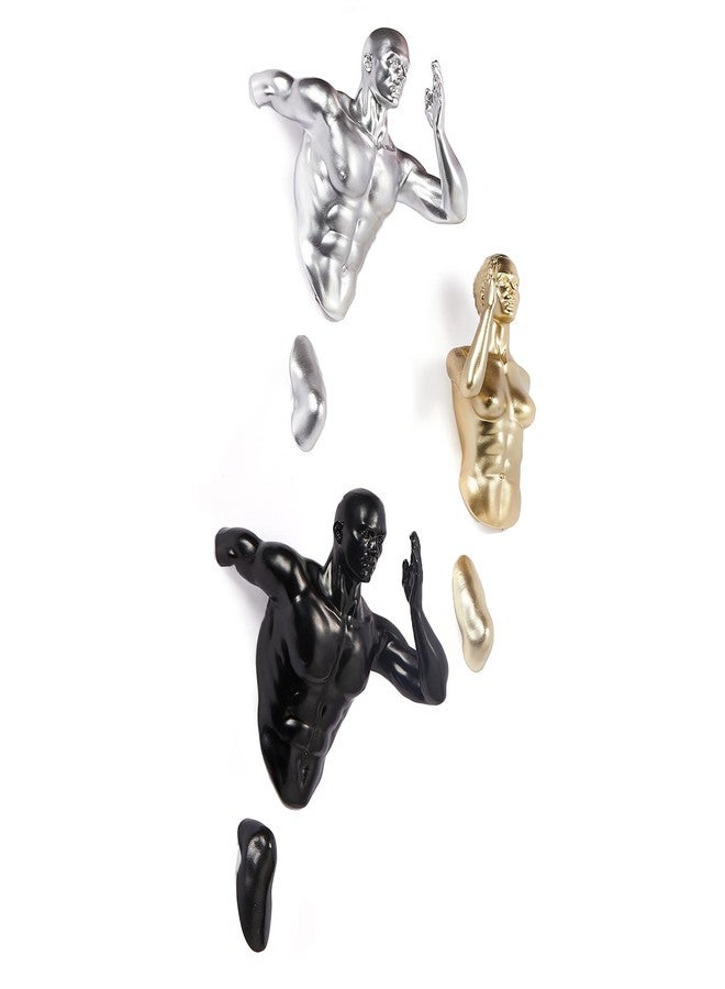 Gute Wall Runners, Athlete Statues - Set of 3 - Tall Running Men & Woman Sculpture - Climbing Wall Art Decor Sculpture - Runners, Track & Marathon Gift - Wall Office & Home Decoration Gift, Sport Figurines - Image 2