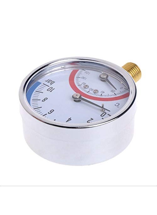 Generic 10 Bar Temperature Pressure Gauge Meter G14 Thread 2 in1 Thermometer Monitor  - Image 4